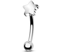 OUFER 16G Piercing vertical pour sourcils, filetage interne, titane G23, barre incurvée, piercing étoile, boucle d'oreille hélix, lèvre orbitale pour femme, 8 mm