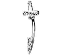 OUFER 16G Piercings Daith Rook Cartilage Boucle d'oreille Helix Earring Anneau Argent Studs Dagger CZ Brillant Acier Inoxydable Eyebrow Lip Curved Barbell Bar Tragus Conch Ring Bijoux Femme Gift