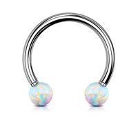 OUFER 16G Titanium Daith Piercing Jewellery Opal Septum Ring Internally Thread Women Men Helix Rook Hoop Cartilage Earring Horseshoe Circular Barbell Lip Smiley Eyebrow