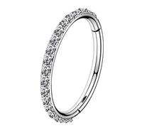 OUFER 18G 12mm Piercing Nez Hoop Anneaux Argent 316L Acier Inoxydable Helix Hoop Hinged Anneau Septum clicker CZ Conch Daith Tragus Rook Cartilage Boucles d'oreilles Bijoux