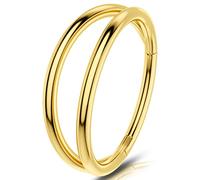 OUFER 18G 6mm Piercing Nez Hoop Anneaux Or 316L Acier Chirurgical Helix Hoop Hinged Clicker Anneau Septum Conch Daith Tragus Rook Cartilage Boucles d'oreilles Bijoux