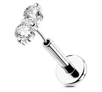 OUFER 18G Piercing Nez Sans Filetage Bijoux Helix Acier Inoxydable 316L Anneau Tragus Transparente CZ Conch Ring Lip Stud pour Femme 8 mm