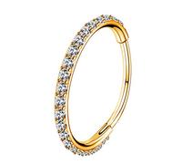 OUFER 20G 12mm Piercing Nez Hoop Anneaux Or 316L Acier Inoxydable Helix Hoop Hinged Anneau Septum clicker CZ Conch Daith Tragus Rook Cartilage Boucles d'oreilles Bijoux