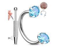 OUFER 20G Fer à Cheval Percing Nez Or Sans Filetage Pince à Boule de Perçage en Acier Inoxydable 316L avec Transparent CZ pour Hélix, Rook, Daith, Septum, Labret Piercing Anneaux pour Femme 7 mm/8 mm