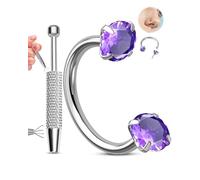 OUFER 20G Fer à Cheval Percing Nez Or Sans Filetage Pince à Boule de Perçage en Acier Inoxydable 316L avec Transparent CZ pour Hélix, Rook, Daith, Septum, Labret Piercing Anneaux pour Femme 7 mm/8 mm