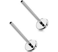OUFER 2PCS 16G Sans Filetage Poteau G23 Titane Barre de Remplacement pour Boucle d'oreille Tragus Stud Conch Lobe Lip Ring Piercing Jewelry pour Femme 6 mm