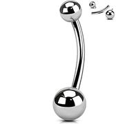 OUFER Body Piercing 10/12/14/16mm Internally Belly Bars Titanium Navel Piercing Belly Button Bars 14G Navel Piercing Jewellery Belly Button Ring Navel Bars