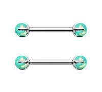 OUFER Body Piercing 14G Nipple Bars Titanium Nipple Barbell Rings Set Internally Nipple Piercing Tongue Bars Body Piercing Jewellery for Women Men 14MM