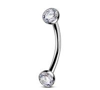 OUFER Body Piercing 14G Titanium Belly Bars 10/12/14/16mm Curved Barbell Internally Navel Bars Clear Belly Button Bars Navel Piercing Jewellery Belly Button Piercings Belly Button Ring