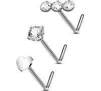 OUFER Body Piercing 16G Helix Conch Earring Cartilage Hoop 316L Surgical Steel Clear CZ Hinged Segment Nose Ring Tragus Daith Earrings Piercing Jewellery