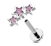 OUFER Body Piercing 16G Helix Piercing Jewelry 316L Surgical Steel Lip Studs Bars Curved Flat Back Earring Internally Threaded Helix Tragus Earrings Jewellery for Women