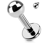 OUFER Body Piercing 16G Internally Thread Lip Labret Stud Piercing 6mm/8mm/10mm/12mm Helix Earring Tragus Earring Piercing Jewellery Grade 23 Solid Titanium Tragus Helix Conch Lip Labret Piercing Bars
