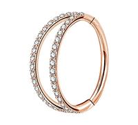 OUFER Body Piercing 16G Piercing Conch Anneau Piercing Helix Double Line avec CZ Acier Chirurgical 316L Piercing Oreille Cartilage Hoop Nez Anneau Piercing Daith Septum Tragus pour Femme Homme