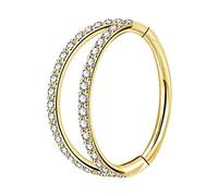 OUFER Body Piercing 16G Piercing Conch Anneau Piercing Helix Double Line avec CZ Acier Chirurgical 316L Piercing Oreille Cartilage Hoop Nez Anneau Piercing Daith Septum Tragus pour Femme Homme