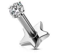 OUFER Body Piercing 16G Titane Labret Monroe Piercing Lèvre Écrou Sans Filet Tragus Helix Écrou Boucle d'Oreilles Bijoux Piercing 5/6/8/10/12mm Push in Piercing Lèvre Bijoux pour Femmes et Hommes