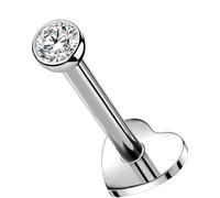 OUFER Body Piercing 18G Flat Back Earrings Titanium Lip Piercing Jewellery 5/6/8/10/12mm Helix Earrings Labret Monroe Medusa Nose Piercing Stud Bar