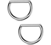 OUFER Body Piercing 2PCS Nipple Bars Titanium Nipple Rings 14G Clicker Nipple Piercing Jewellery Nipple Barbell for Women Men 14MM Nipple Piercing Bar