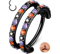 OUFER Body Piercing 316L Stainless Steel Nose Piercing Ring Hoop 20G 6-8mm | Clicker Nostril Ring Hypoallergenic Piercing Jewelry for Halloween Fits Fresh & Healed Nostril Daily & Holiday Outfit Styling