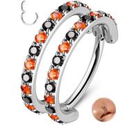 OUFER Body Piercing 316L Stainless Steel Nose Piercing Ring Hoop 20G 6-8mm | Clicker Nostril Ring Hypoallergenic Piercing Jewelry for Halloween Fits Fresh & Healed Nostril Daily & Holiday Outfit Styling