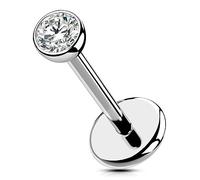 OUFER Body Piercing 5/6/8/10/12mm Push in Labret Piercing Stud 20G Helix Piercing Titanium Lip Labret Stud Tragus Threadless Helix Cartilage Stud Bar Piercing Jewellery