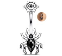 OUFER Body Piercing Belly Bar Halloween 14G 10mm Stainless Steel Navel Ring