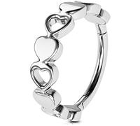 OUFER Body Piercing Bijou de piercing corporel Boucle d'oreille Helix Earring Hoop 16G Acier inoxydable 316L Cœur Argent Unisex