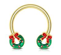 OUFER Body Piercing Christmas Helix Piercing Earring Ring 16G Daith Earring Bar 316L Stainless Steel Rook Septum Tragus Hoop Ring