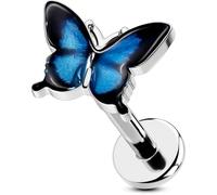 OUFER Body Piercing Corporel Bijoux de Labret Acier Inoxydable 316L 16G Pour Tragus Cartilage Helix Avant Monroe Méduse Bouton Papillon Dos Plat Lip Tragus Piercing Earrings Stud