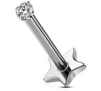 OUFER Body Piercing Corps 16G Titane Labret Monroe Barre Lèvre Sans Filet Tragus Helix Écrou Boucle d'Oreilles Piercing Bijoux 5/6/8/10/12mm Push in Cartilage Boucles d'Oreilles Conque Piercings