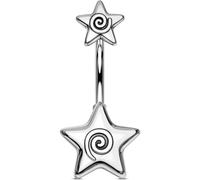 OUFER Body Piercing de Corps Barbilles de Nombril en Acier Inoxydable Chirurgical 316L Belly Piercings 14G Bijoux Anneaux de 10MM Navel Bar Jewellery