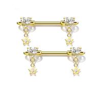 OUFER Body Piercing de Nymphes en Barres : Bijoux de Piercing de Nymphes 14G en Acier Inoxydable 316L, Barre à Filetage Externe de 14mm pour Femmes