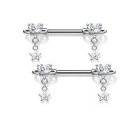 OUFER Body Piercing de Nymphes en Barres : Bijoux de Piercing de Nymphes 14G en Acier Inoxydable 316L, Barre à Filetage Externe de 14mm pour Femmes