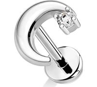 OUFER Body Piercing Helix Stud 18G Acier inoxydable Labret Bijou de perçage à filetage interne Barre de 6 mm Or/Argent Bouchon d'oreille pour cartilage Tragus Lèvre