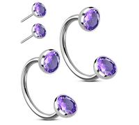 OUFER Body Piercing Horseshoe Nose Rings: 2PCS 316L Surgical Steel 20G Push Pin Nose Hoop For Women Men Threadless Horseshoe Septum Lip Eyebrow Helix Daith Ear Nostril Piercing Jewelry 7/8mm