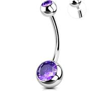 OUFER Body Piercing Internally Belly Button Bars Navel Piercing Jewelry 14G Belly Bars Navel Bar 10/12/14/16mm Belly Button Ring 316L Stainless Steel Navel Piercing Belly Button Piercings