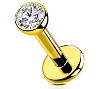 OUFER Body Piercing Internally Gold Helix Tragus Earrings & Lip Bars, Labret Studs, 16G 6/8/10/12mm Helix & Conch Earrings, Titanium