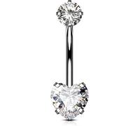 OUFER Body Piercing Internally Solid Titanium 12mm Belly Button Bars Extra Long Navel Bars 14G Belly Bars Belly Button Ring Navel Piercing Jewellery