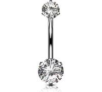 OUFER Body Piercing Internally Solid Titanium 14mm Belly Button Bars Extra Long Navel Bars 14G Belly Bars Belly Button Ring Navel Piercing Jewellery