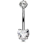 OUFER Body Piercing Internally Solid Titanium 16mm Belly Button Bars Extra Long Navel Bars 14G Belly Bars Belly Button Ring Navel Piercing Jewellery