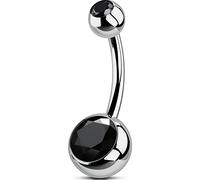 OUFER Body Piercing Internally Thread Belly Button Bars 10MM Navel Rings Titanium Belly Bars 14G Navel Piercings Barbell 1.6mm CZ Navel Bars Ring Belly Button Jewellery
