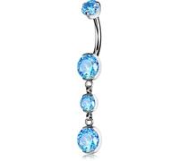OUFER Body Piercing Internally Titanium Belly bars Belly Piercing 14G Navel Bars Piercing Jewellery Aqua Belly Button Bars Dangle Navel Piercing Belly Button Ring