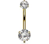 OUFER Body Piercing Internally Titanium Belly Button Bars 10/12/14/16mm Belly Bars 14G Extra Long Navel Piercing Jewellery Gold Navel Bars Belly Button Piercing Jewellery