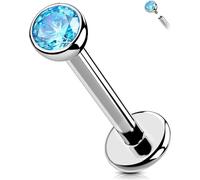 OUFER Body Piercing Internally Titanium Lip Labret Piercing Stud 6/8/10/12mm 16G Helix Piercing Tragus Conch Flat Back Cartilage Earring Jewellery