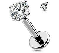 OUFER Body Piercing Labret Interne pour Lèvre 6 mm/8 mm/10 mm/12 mm, Boucle d'Oreille Hélix, Tragus, Conque