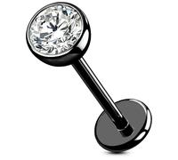 OUFER Body Piercing Labret Piercing Jewellery 16G/18G/20G Lip Studs Titanium Helix Earrings Threadless Tragus Bar Black Holloween Medusa Nose Piercing Jewelry 5/6/8/10/12mm