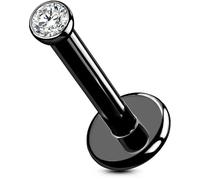 OUFER Body Piercing Labret Piercing Jewellery 16G/18G/20G Lip Studs Titanium Helix Earrings Threadless Tragus Bar Black Holloween Medusa Nose Piercing Jewelry 5/6/8/10/12mm