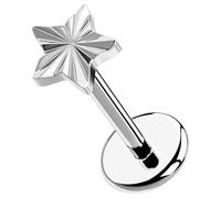 OUFER Body Piercing Labret Piercing Jewelry Titanium Helix Earrings 16G/18G/20G Flat Back Earring Push in Lip Nose Stud Nostril Piercing Threadless Tragus Conch Lobe Bar Jewellery 6mm