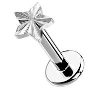 OUFER Body Piercing Labret Piercing Jewelry Titanium Helix Earrings 16G/18G/20G Flat Back Earring Push in Lip Nose Stud Nostril Piercing Threadless Tragus Conch Lobe Bar Jewellery 6mm