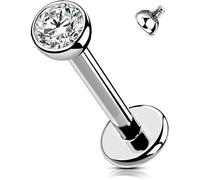 OUFER Body Piercing Lip Bars Labret Stud Piercing 16G 6/8/10/12mm Helix Earring Internally Thread Tragus Earring Piercing Jewellery Titanium Helix Conch Lip Labret Piercing Bars