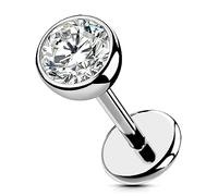 OUFER Body Piercing Lip Labret Stud Tragus Threadless Helix Cartilage Stud Bar Piercing Jewellery Titanium Push in Labret Piercing 5/6/8/10/12mm Lip Stud 20G Helix Piercing